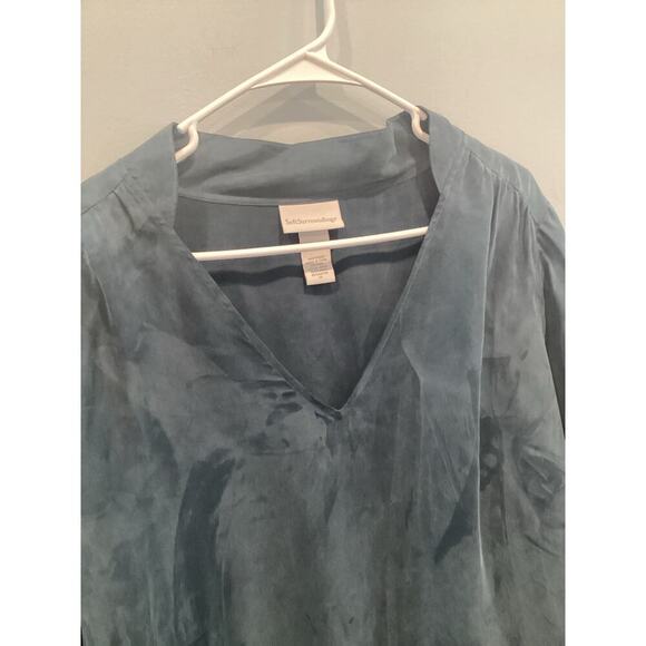 Soft Surroundings Womens Popover Tunic Top Plus Size 2X Vegan Slate Gray Blue - Picture 2 of 9